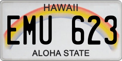 HI license plate EMU623
