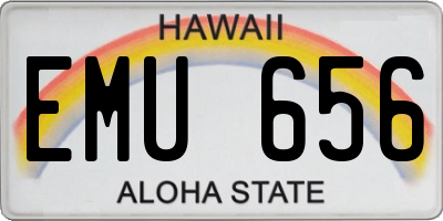 HI license plate EMU656