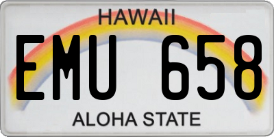 HI license plate EMU658