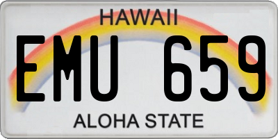 HI license plate EMU659