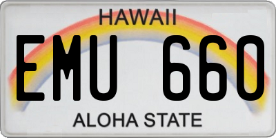 HI license plate EMU660