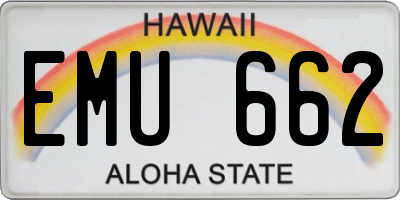 HI license plate EMU662