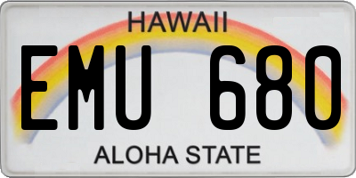 HI license plate EMU680