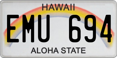 HI license plate EMU694