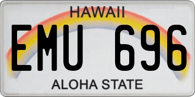 HI license plate EMU696