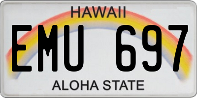 HI license plate EMU697