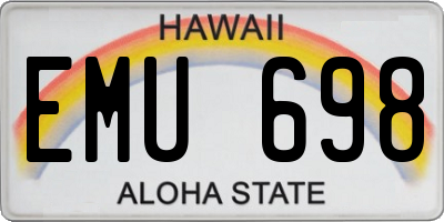 HI license plate EMU698