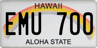 HI license plate EMU700