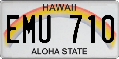 HI license plate EMU710