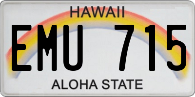 HI license plate EMU715