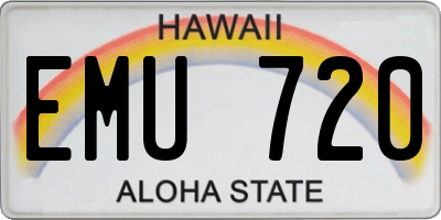 HI license plate EMU720
