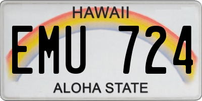 HI license plate EMU724