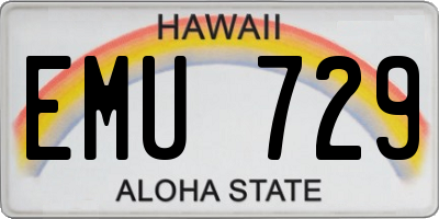 HI license plate EMU729