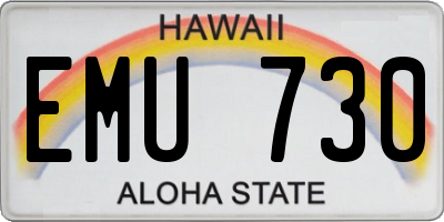 HI license plate EMU730