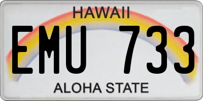 HI license plate EMU733