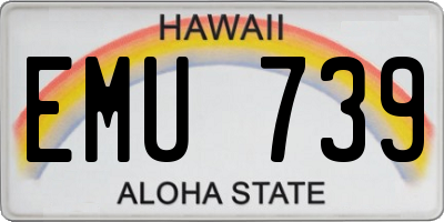 HI license plate EMU739
