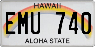 HI license plate EMU740