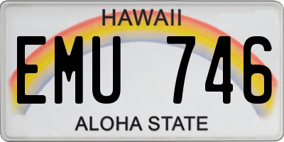 HI license plate EMU746