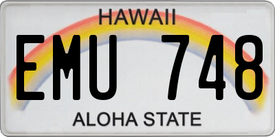 HI license plate EMU748