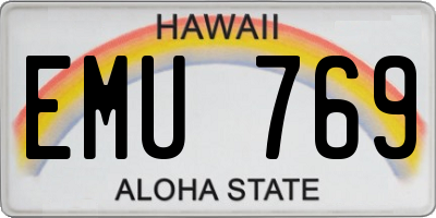 HI license plate EMU769