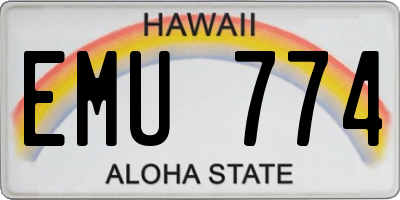 HI license plate EMU774