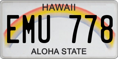 HI license plate EMU778