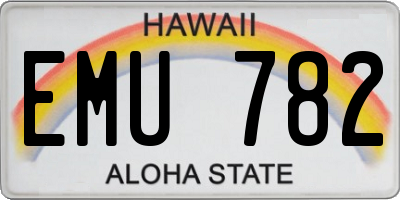 HI license plate EMU782