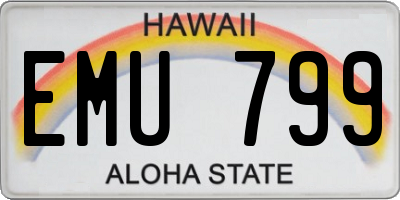 HI license plate EMU799