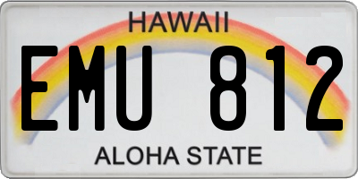 HI license plate EMU812