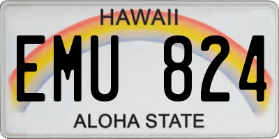 HI license plate EMU824