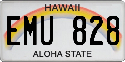 HI license plate EMU828
