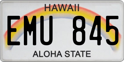 HI license plate EMU845