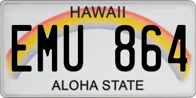 HI license plate EMU864