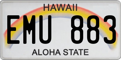 HI license plate EMU883