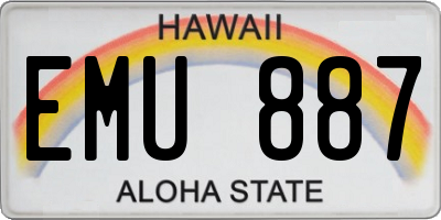 HI license plate EMU887