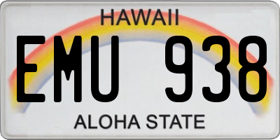 HI license plate EMU938