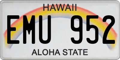 HI license plate EMU952