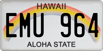 HI license plate EMU964
