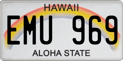 HI license plate EMU969