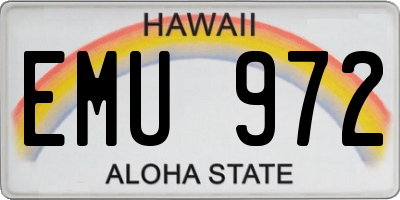 HI license plate EMU972