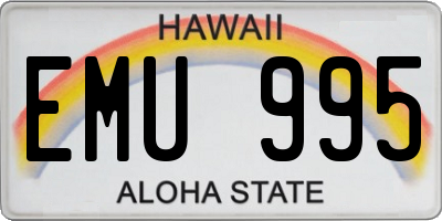 HI license plate EMU995