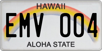 HI license plate EMV004
