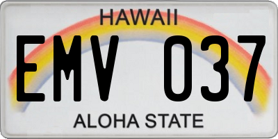 HI license plate EMV037