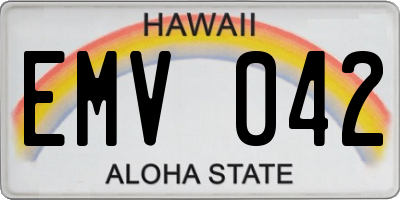 HI license plate EMV042
