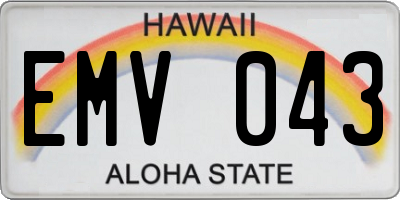 HI license plate EMV043