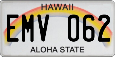 HI license plate EMV062