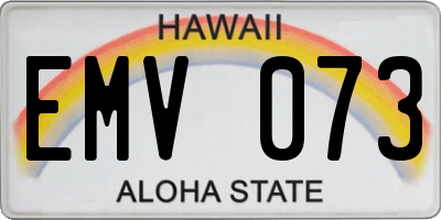 HI license plate EMV073