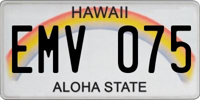 HI license plate EMV075