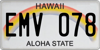 HI license plate EMV078