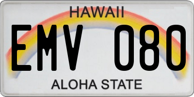 HI license plate EMV080